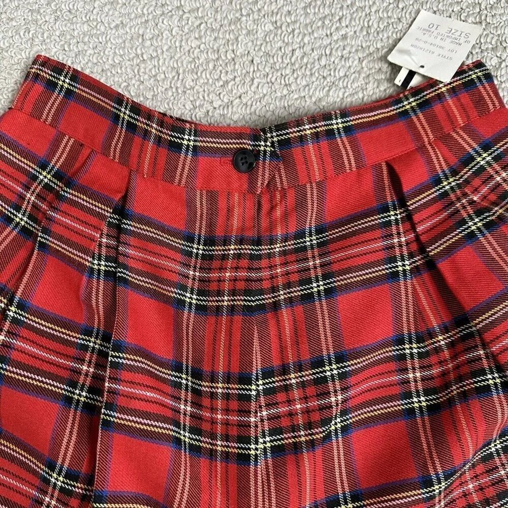 Vintage Tartan Plaid‎ Red Shorts Size 10
